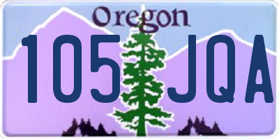 OR license plate 105JQA