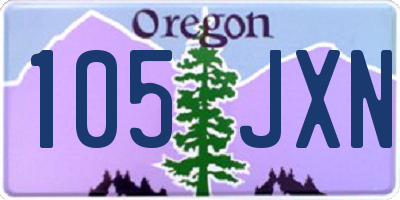 OR license plate 105JXN