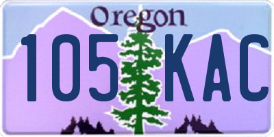 OR license plate 105KAC