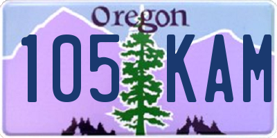 OR license plate 105KAM