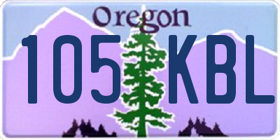OR license plate 105KBL