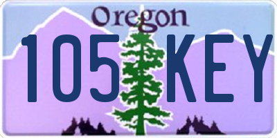 OR license plate 105KEY