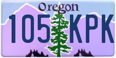 OR license plate 105KPK