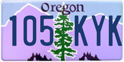 OR license plate 105KYK