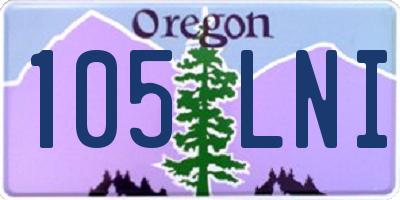 OR license plate 105LNI