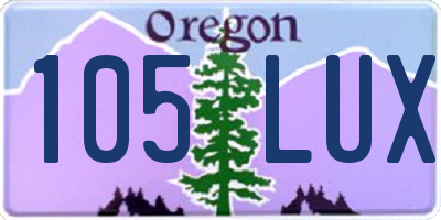 OR license plate 105LUX