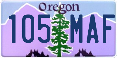 OR license plate 105MAF
