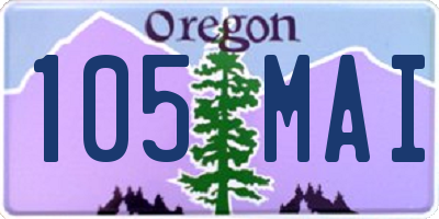 OR license plate 105MAI