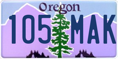 OR license plate 105MAK