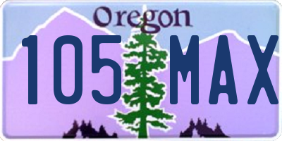 OR license plate 105MAX