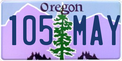 OR license plate 105MAY