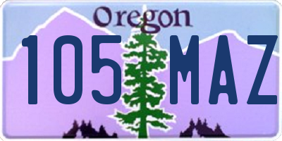 OR license plate 105MAZ