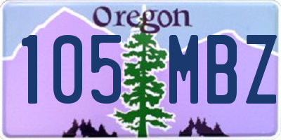 OR license plate 105MBZ