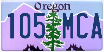 OR license plate 105MCA