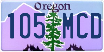 OR license plate 105MCD