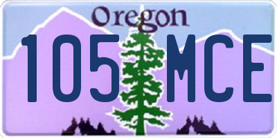 OR license plate 105MCE