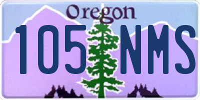 OR license plate 105NMS