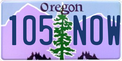 OR license plate 105NOW