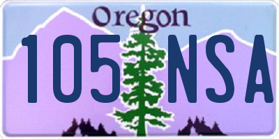 OR license plate 105NSA
