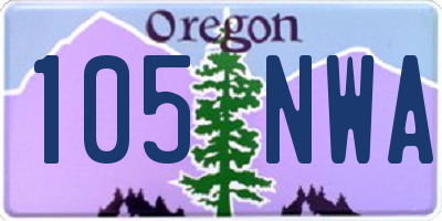 OR license plate 105NWA