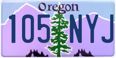 OR license plate 105NYJ