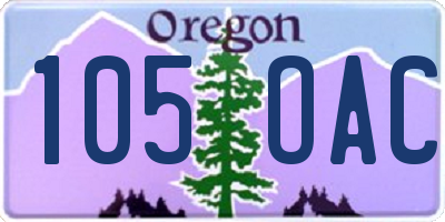 OR license plate 105OAC