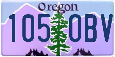 OR license plate 105OBV