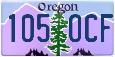 OR license plate 105OCF