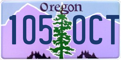 OR license plate 105OCT