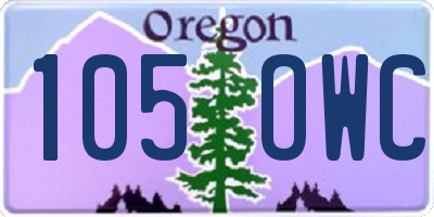OR license plate 105OWC