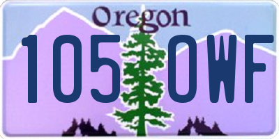 OR license plate 105OWF