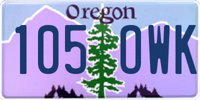 OR license plate 105OWK
