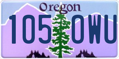 OR license plate 105OWU
