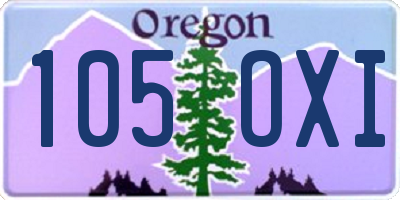 OR license plate 105OXI