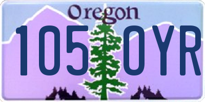 OR license plate 105OYR