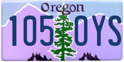 OR license plate 105OYS