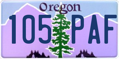 OR license plate 105PAF