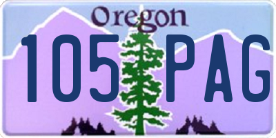 OR license plate 105PAG