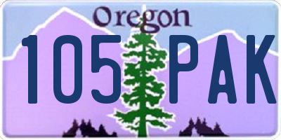 OR license plate 105PAK