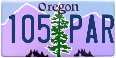 OR license plate 105PAR