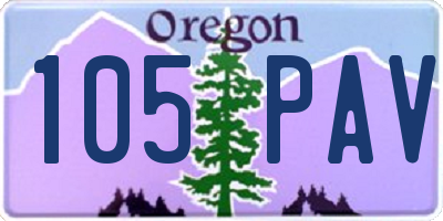 OR license plate 105PAV