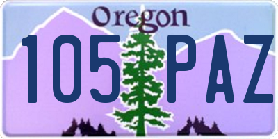 OR license plate 105PAZ