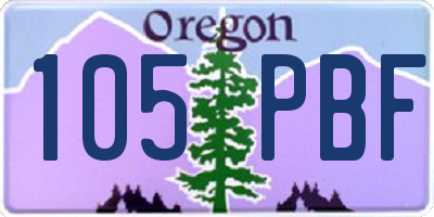 OR license plate 105PBF