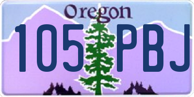 OR license plate 105PBJ
