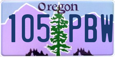 OR license plate 105PBW