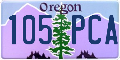 OR license plate 105PCA