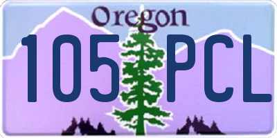 OR license plate 105PCL