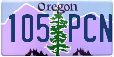 OR license plate 105PCN