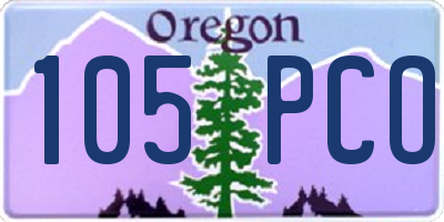 OR license plate 105PCO