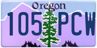 OR license plate 105PCW